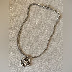 Retired BRIGHTON TWILIGHT NECKLACE Swarovski Crystal Silver Pendant